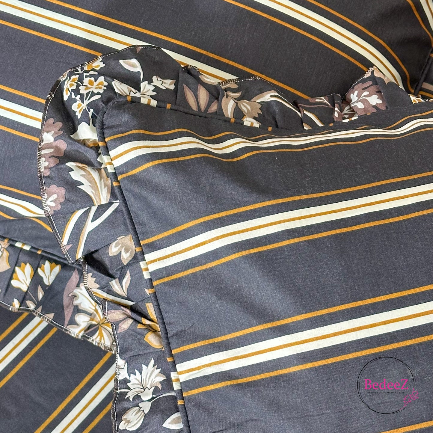 Autumn Bloom Cotton Frill Bedsheet