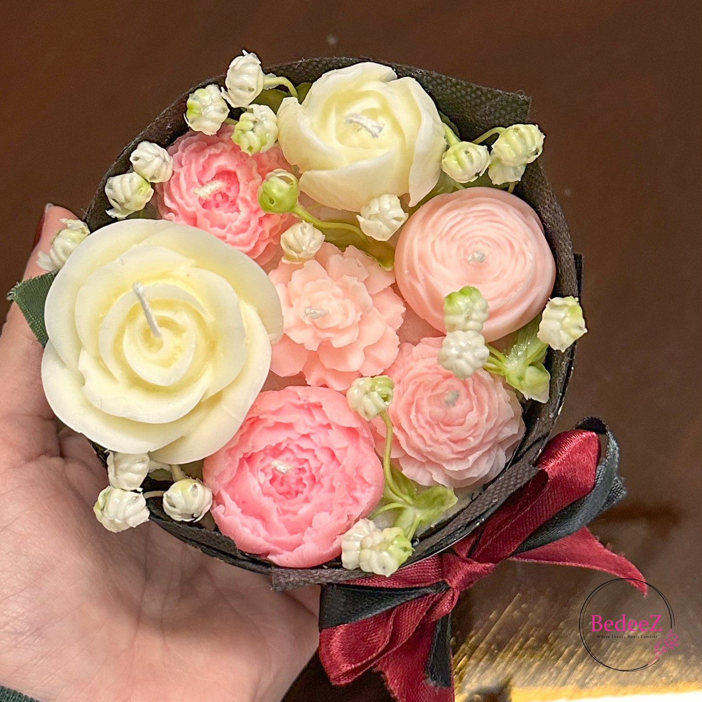 Mini Blush Bloom Candle Bouquet