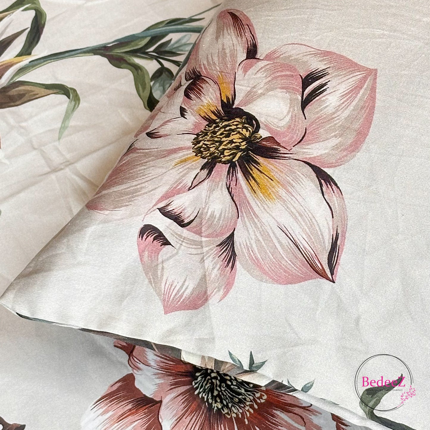 Blushing Peony Botanical Single-Bed Bedsheet