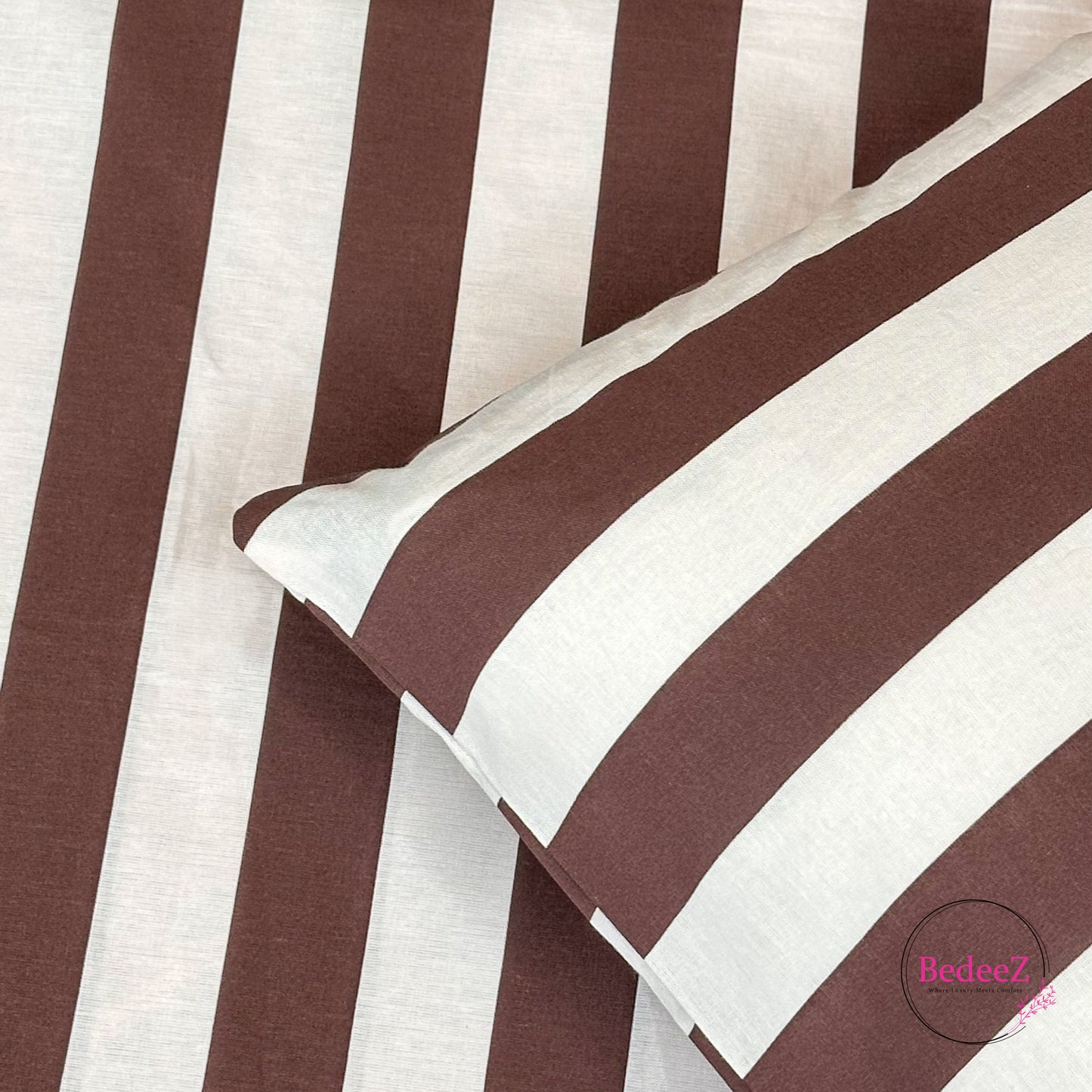 Chocolate Espresso Vertical Striped Single-Bed Bedsheet
