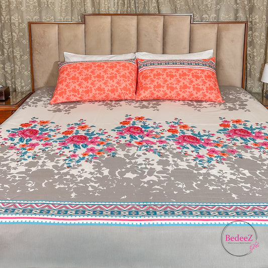 Midnight Meadow Cotton Double Bed Bedsheet