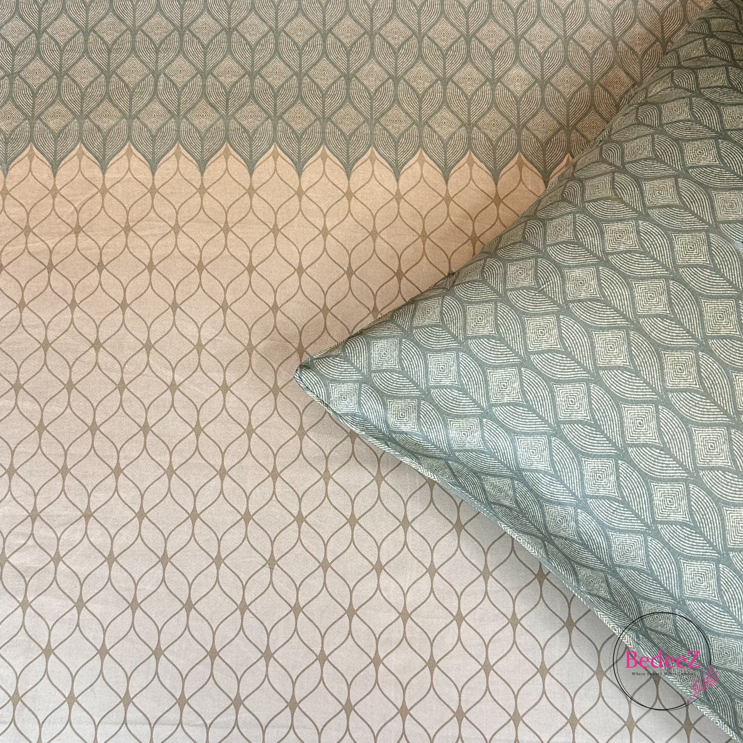 Tidal Geo Duo-Tone Single-Bed Bedsheet