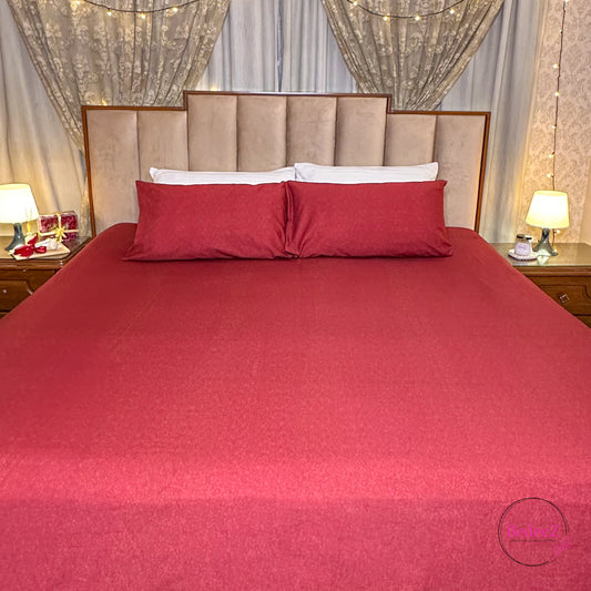 Royal Maroon Plain Double Bedsheet