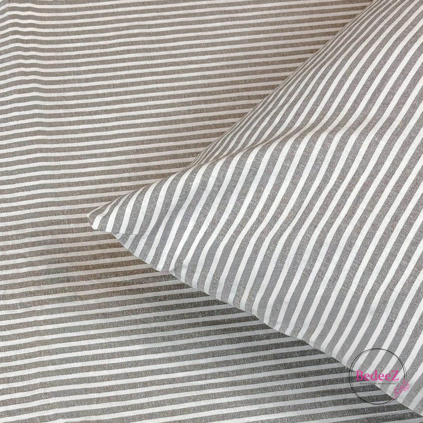 Graphite Pin-Stripe Modern Single-Bed Bedsheet