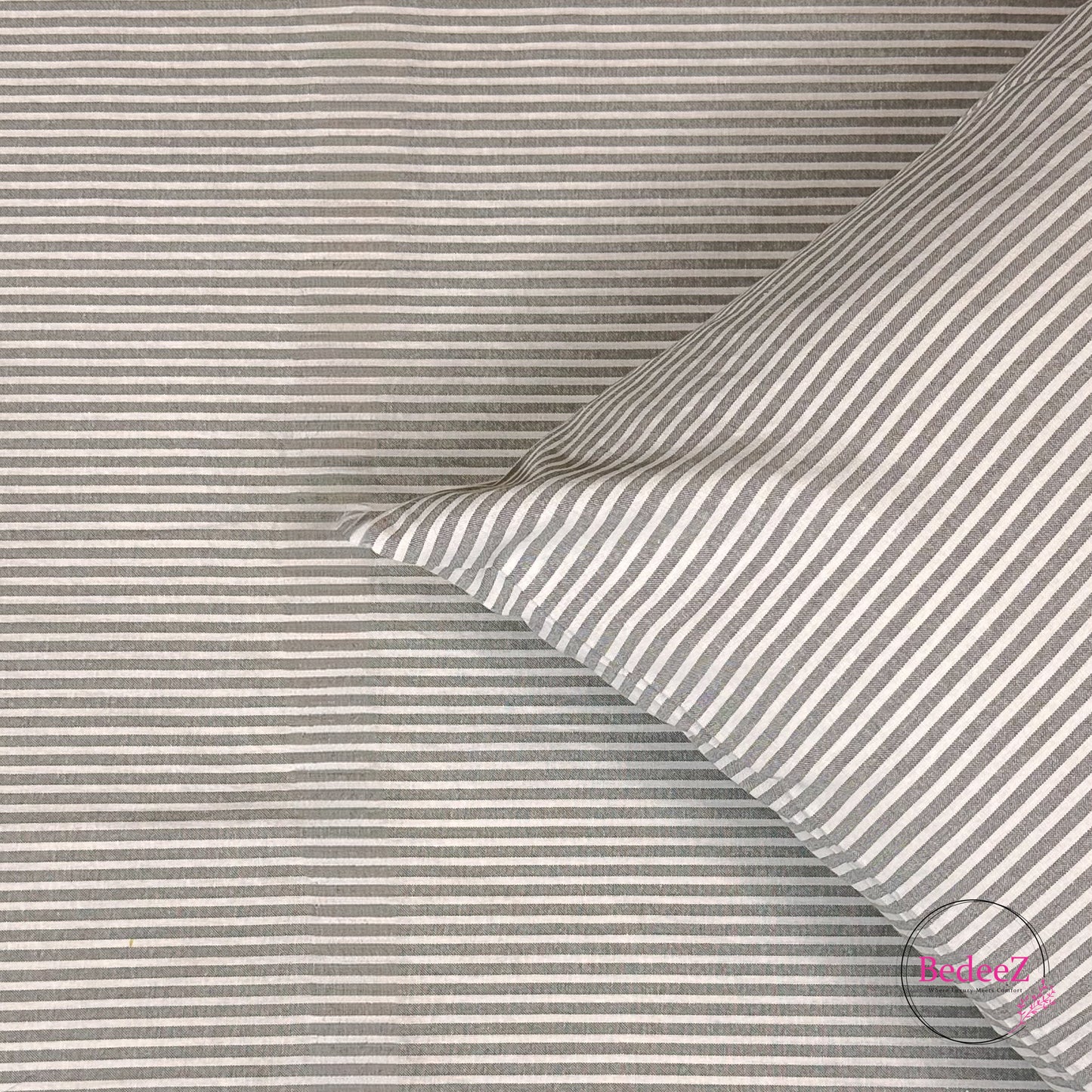 Graphite Pin-Stripe Modern Single-Bed Bedsheet