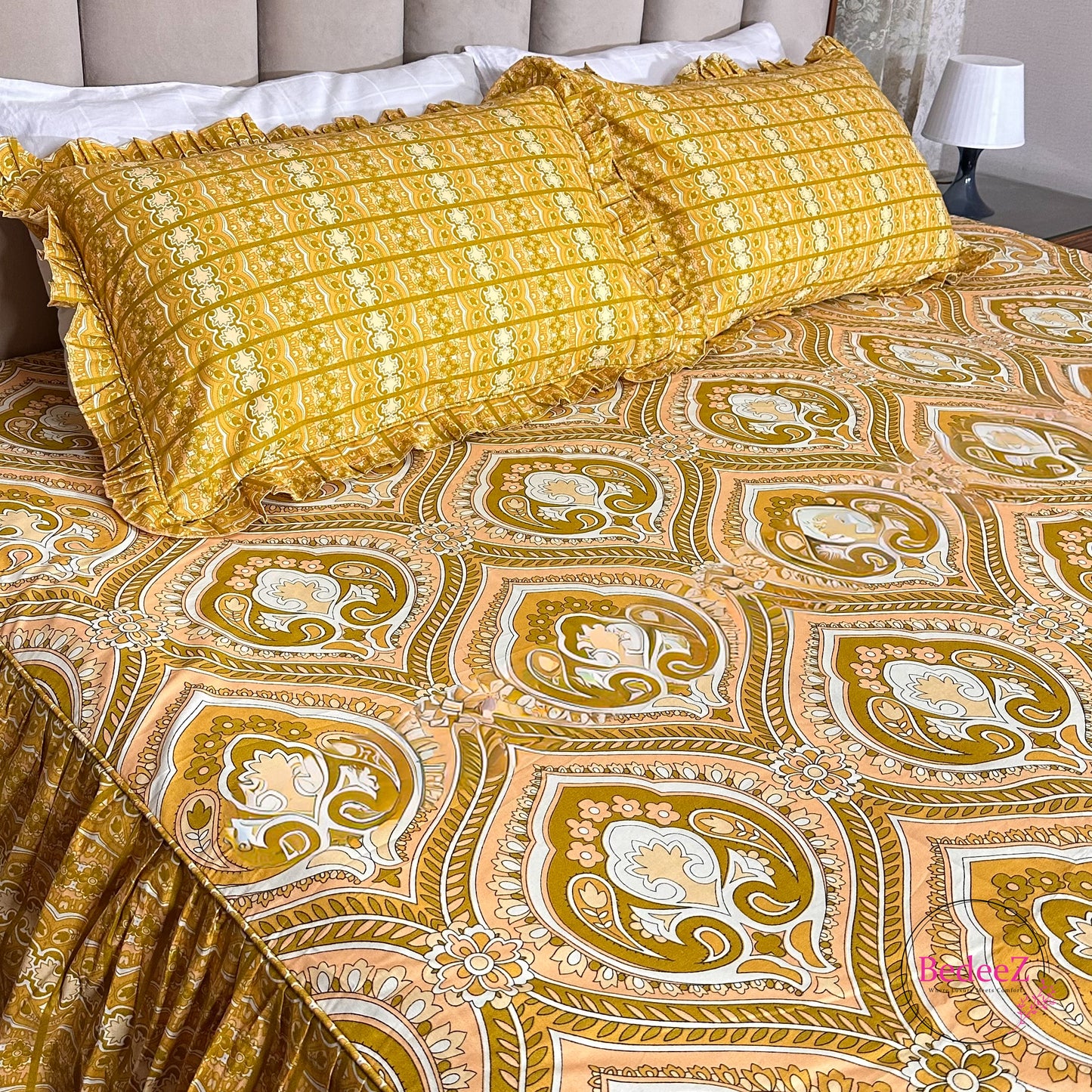 Golden Royal Cotton Frill Bedsheet