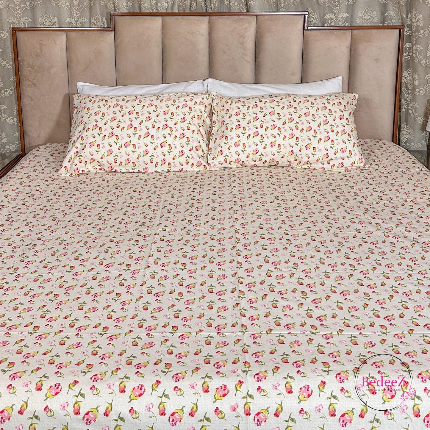 Midnight Marigold Cotton Double Bed Bedsheet