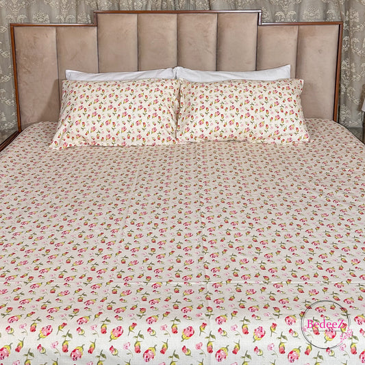 Midnight Marigold Cotton Double Bed Bedsheet