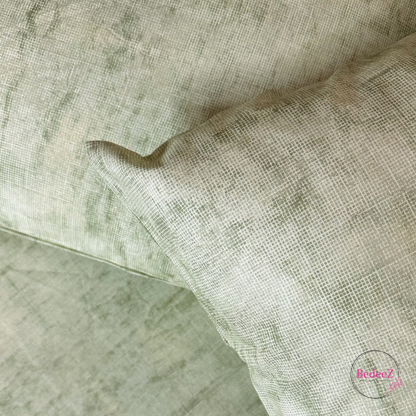 Sage Green Textured Double Bedsheet