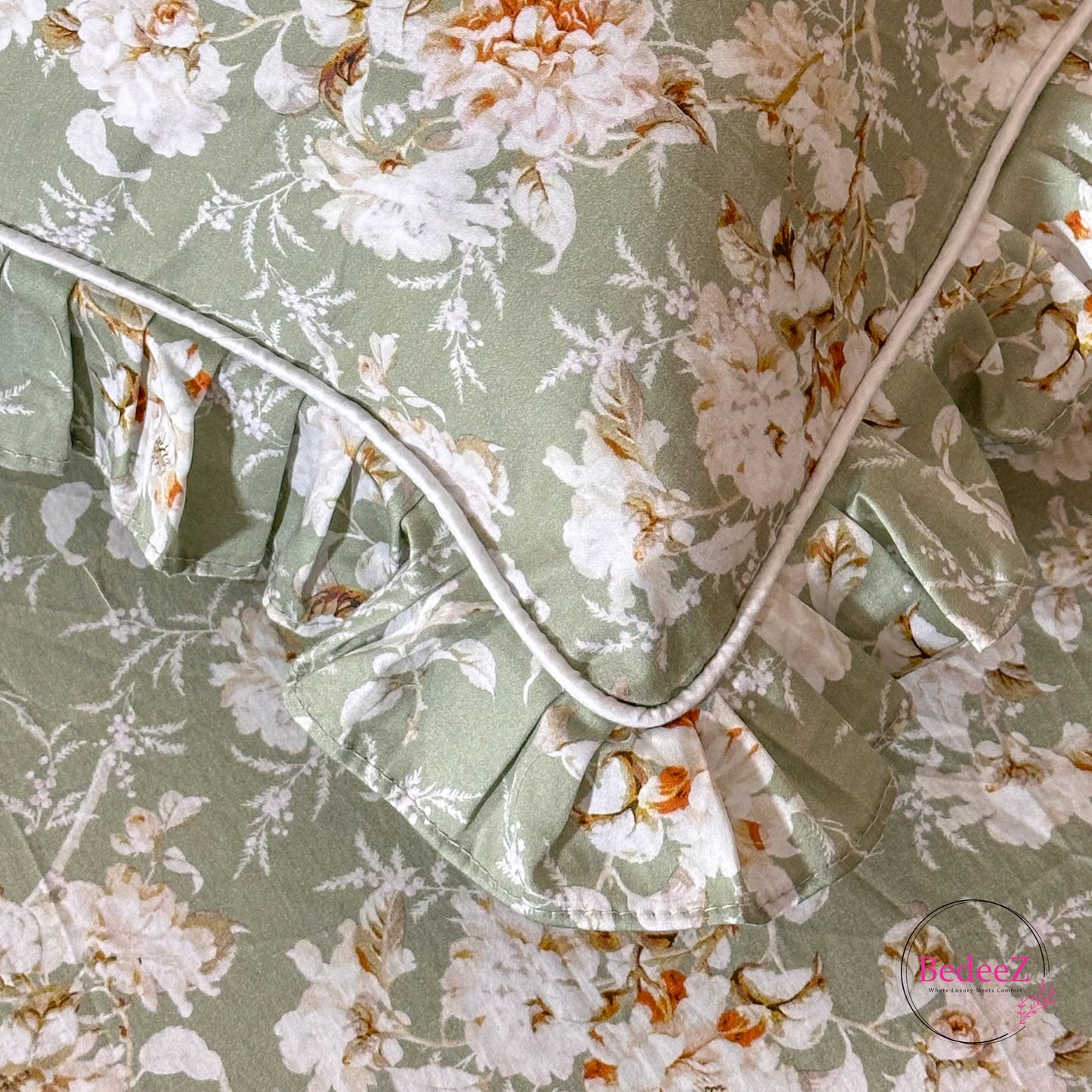 Sage Garden Cotton Frill Bedsheet