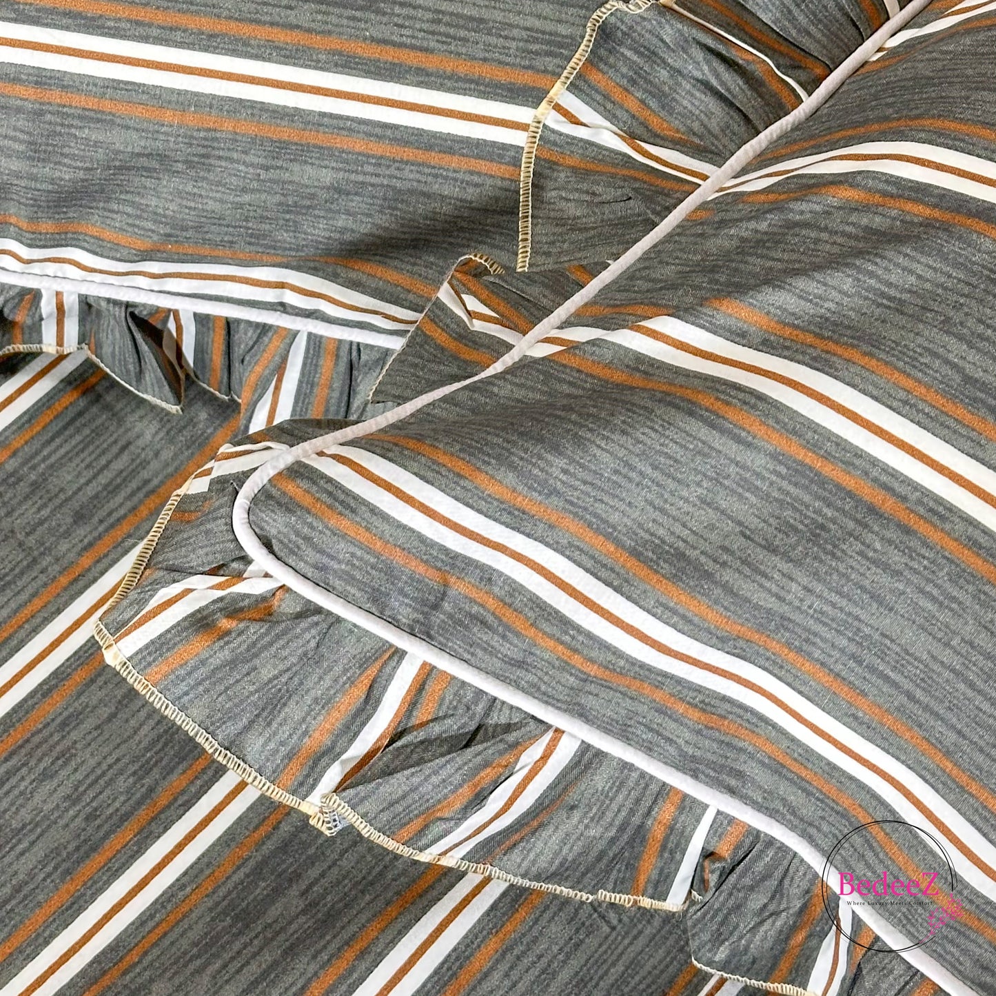 Slate Medallion Cotton Frill Bedsheet