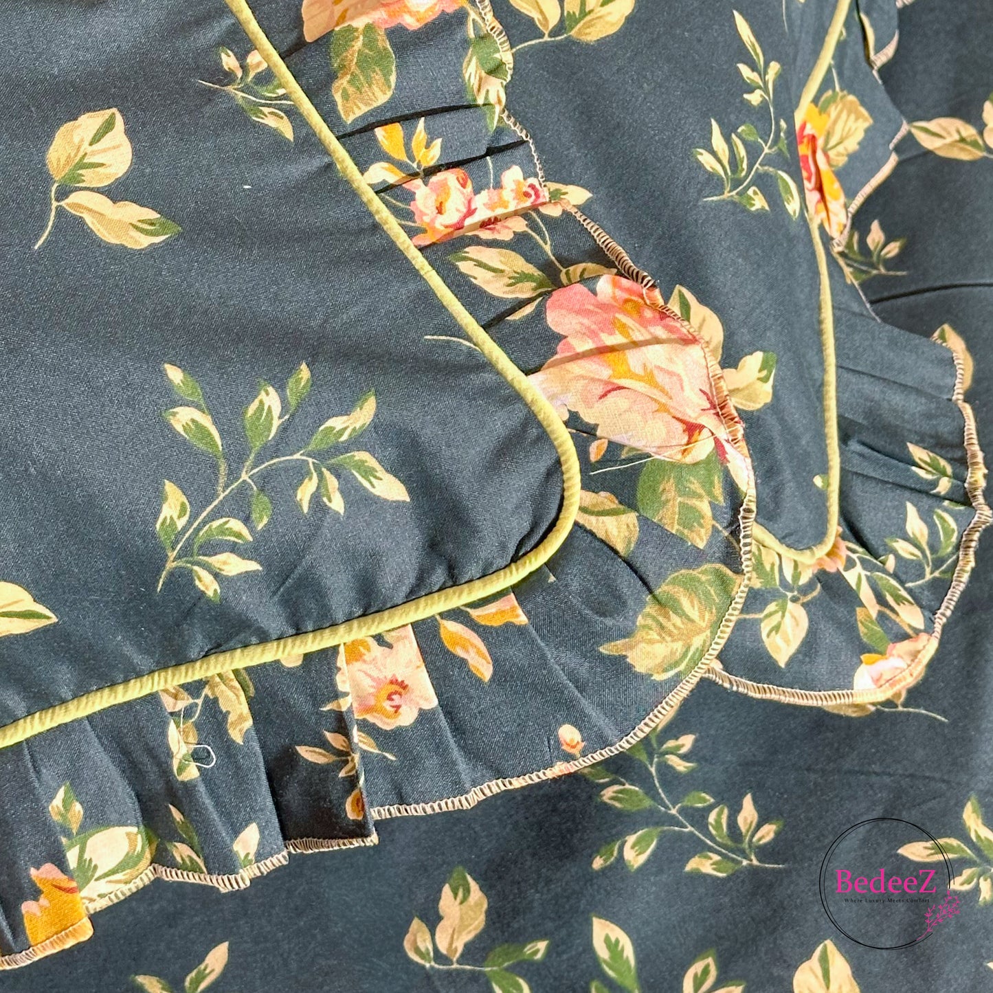 Emerald Garden Cotton Frill Bedsheet