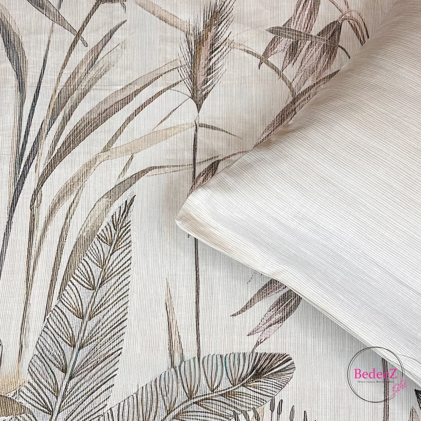 Earthtone Botanical Sketch Single-Bed Bedsheet