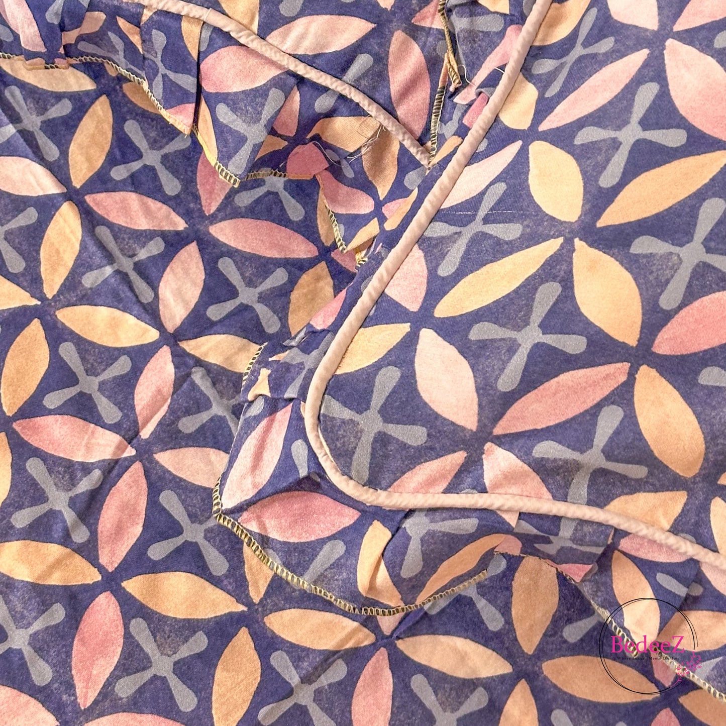 Lavender Lattice Cotton Frill Bedsheet