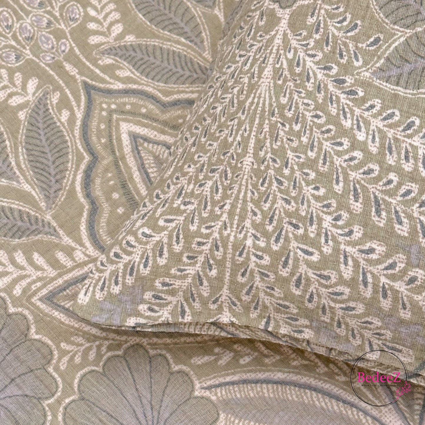 Olive Heritage Medallion Single-Bed Bedsheet