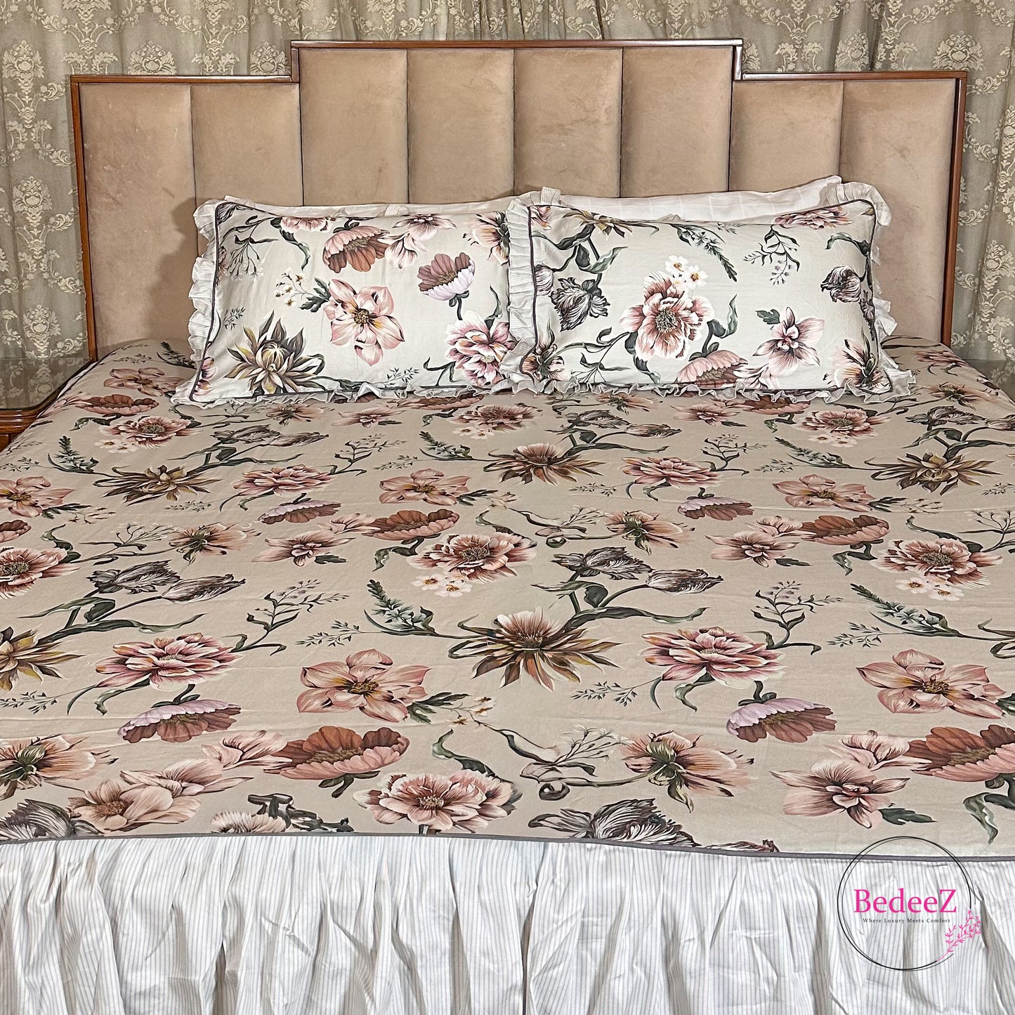 Desert Rose Cotton Frill Bedsheet