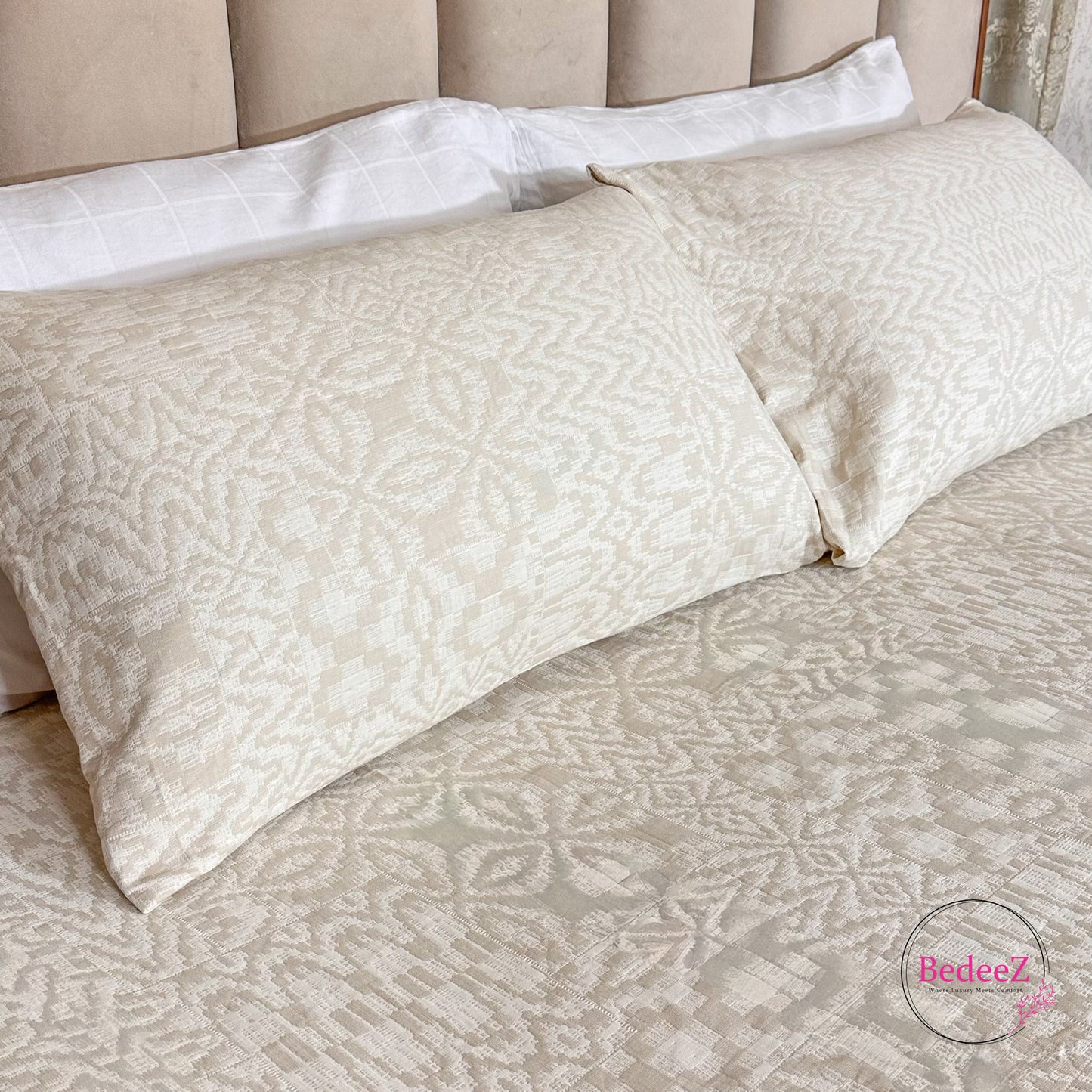 Cream Sandstone Cotton Double Bed Bedsheet