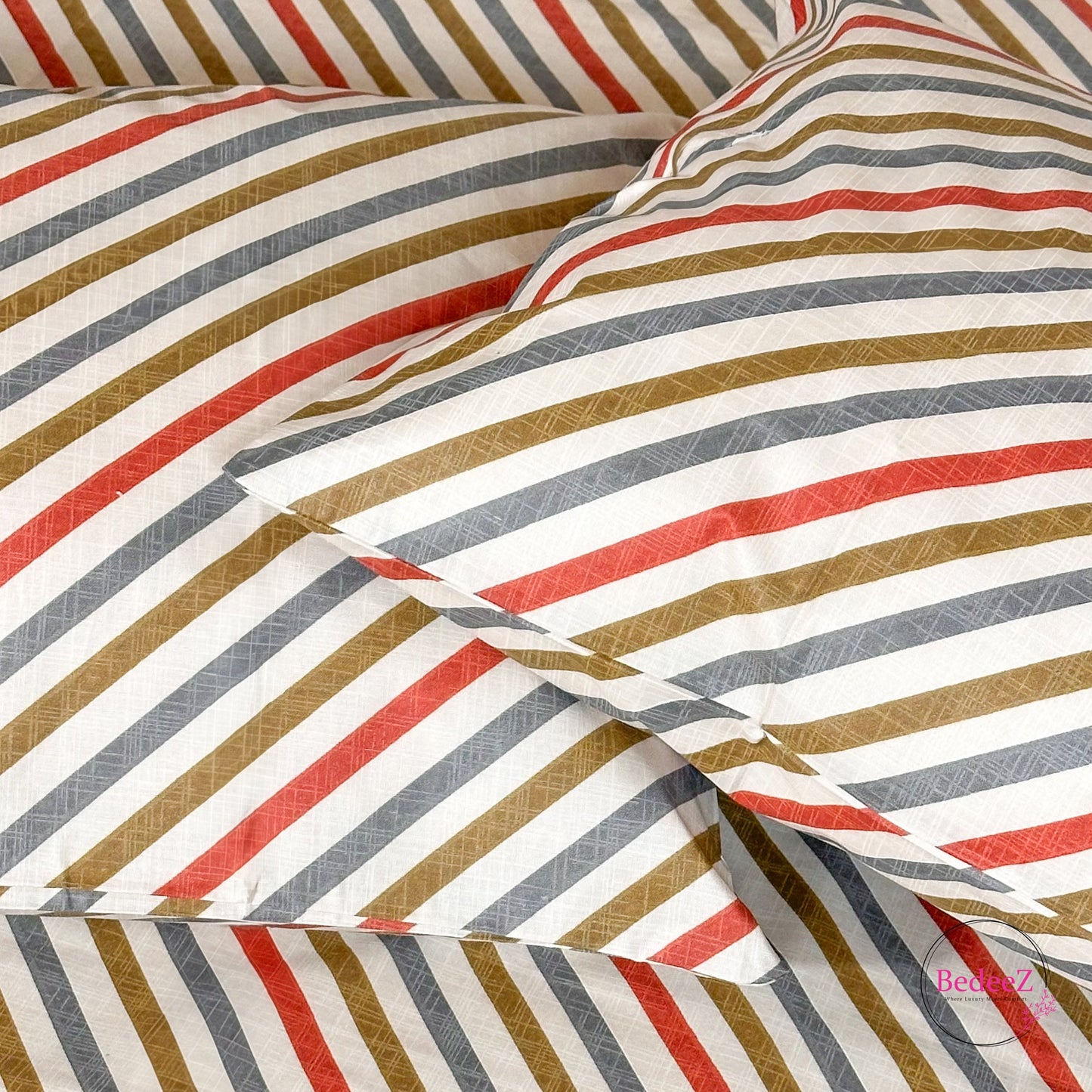 Classic Striped Cotton Double Bed Bedsheet (3)