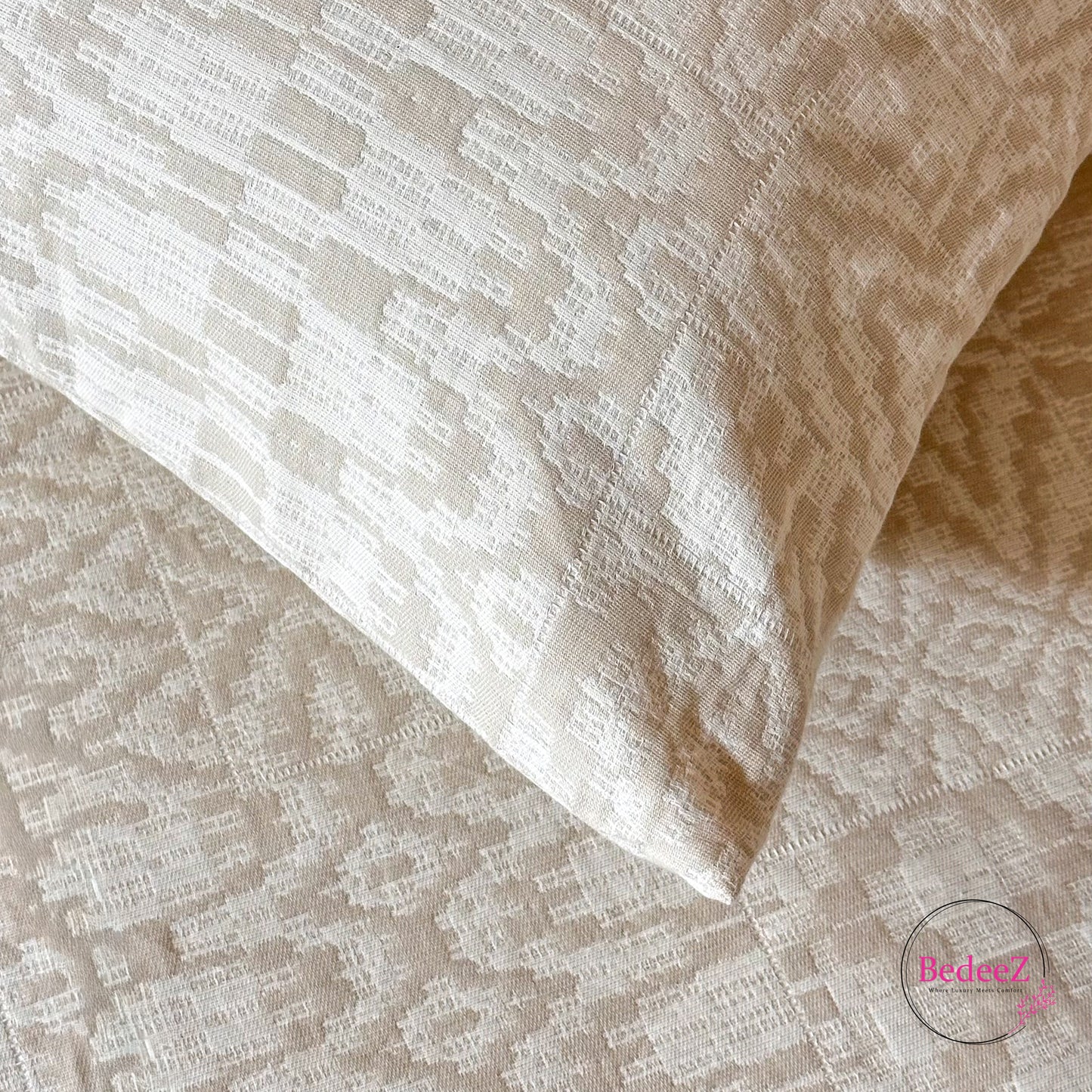 Cream Sandstone Cotton Double Bed Bedsheet