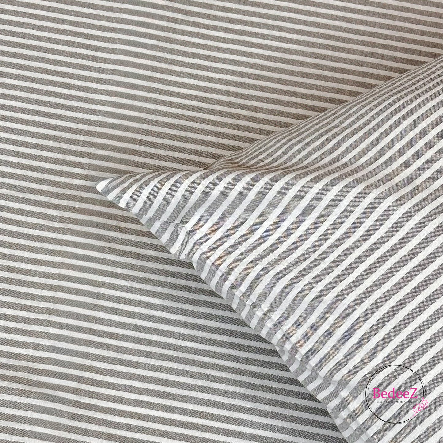 Graphite Pin-Stripe Modern Single-Bed Bedsheet