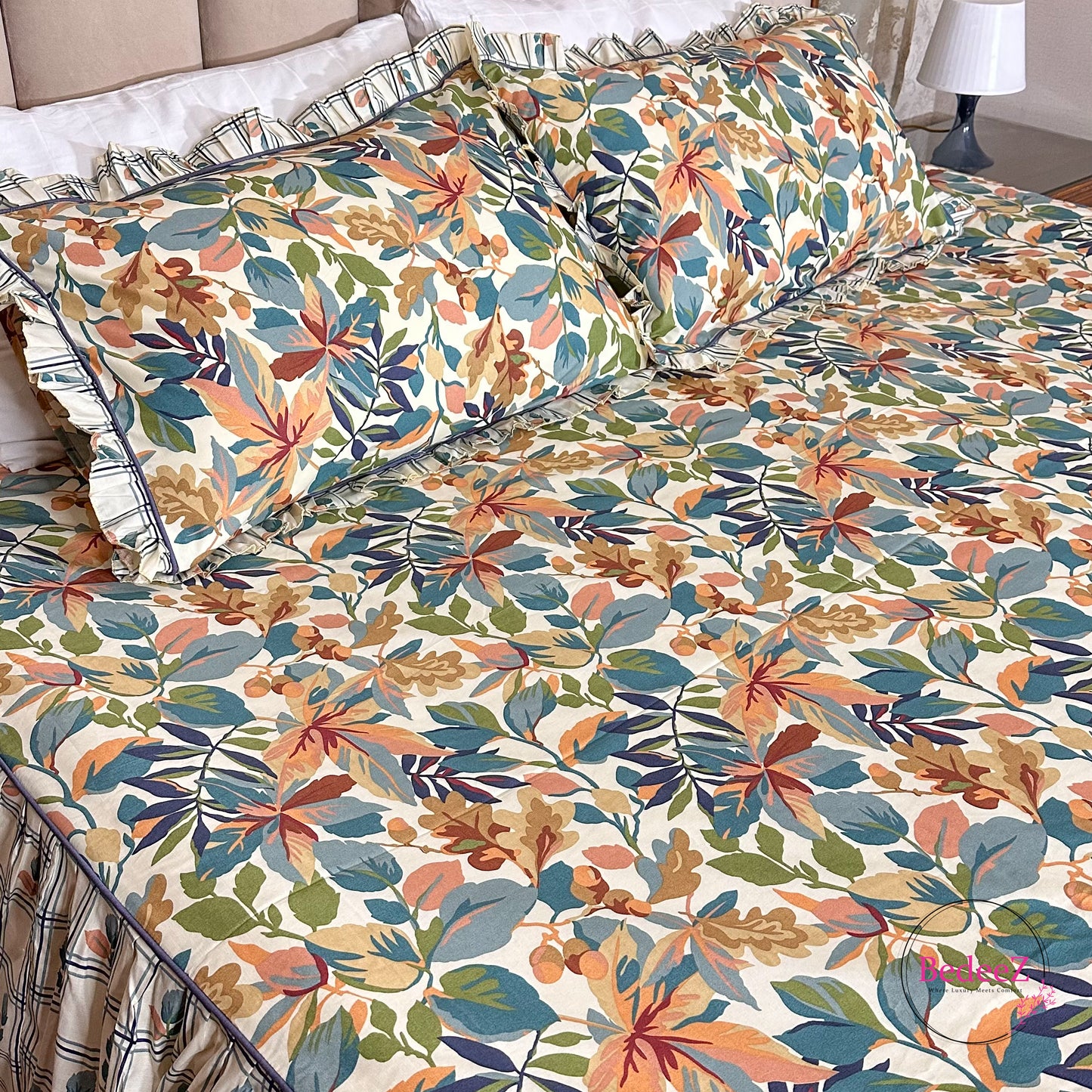 Autumn Foliage Cotton Frill Bedsheet
