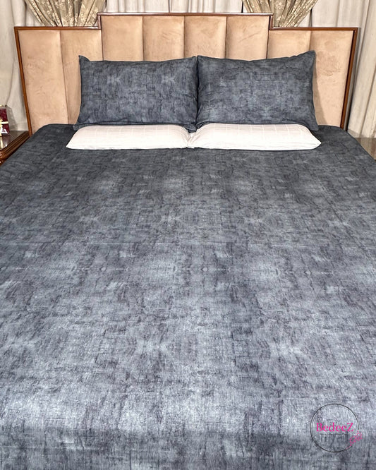 Charcoal Grey Mist Double Bed Bedsheet