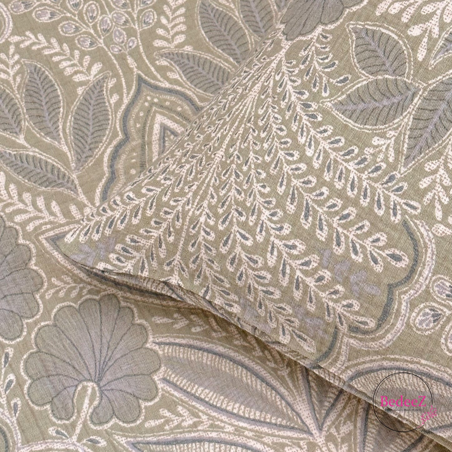 Olive Heritage Medallion Single-Bed Bedsheet
