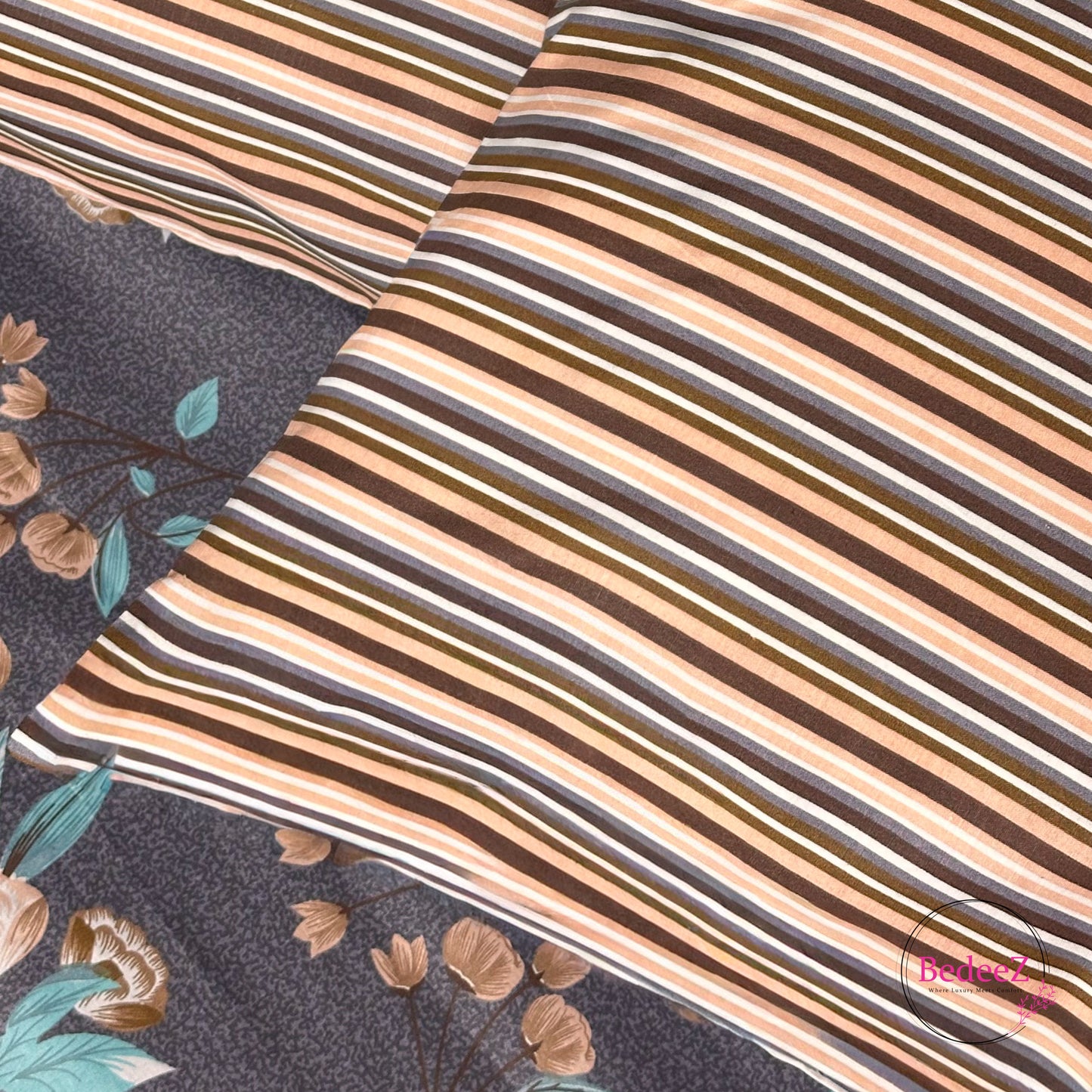 Midnight Meadow Cotton Double Bed Bedsheet
