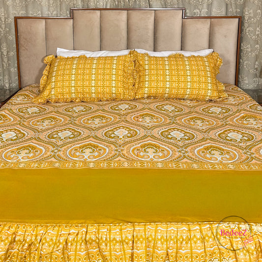 Golden Royal Cotton Frill Bedsheet