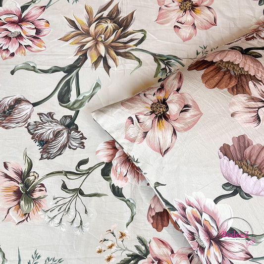 Blushing Peony Botanical Single-Bed Bedsheet
