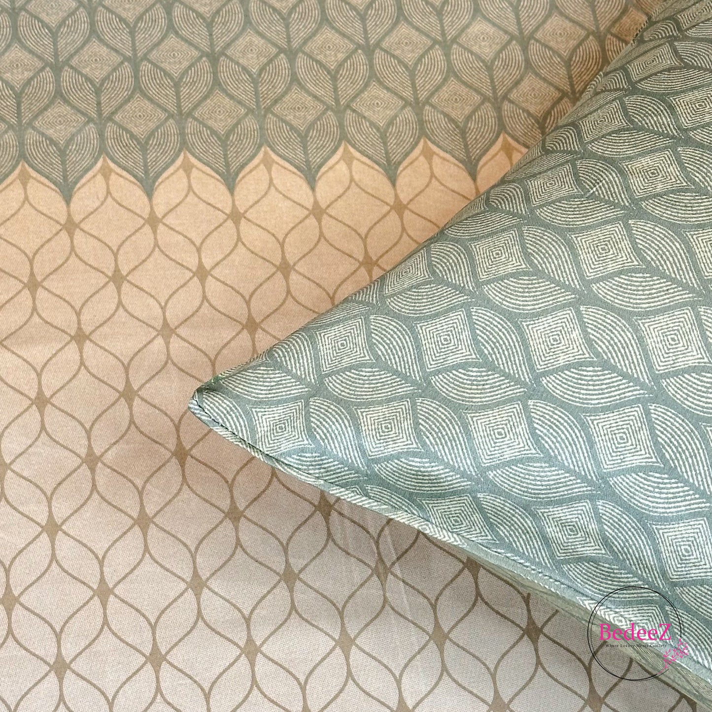 Tidal Geo Duo-Tone Single-Bed Bedsheet