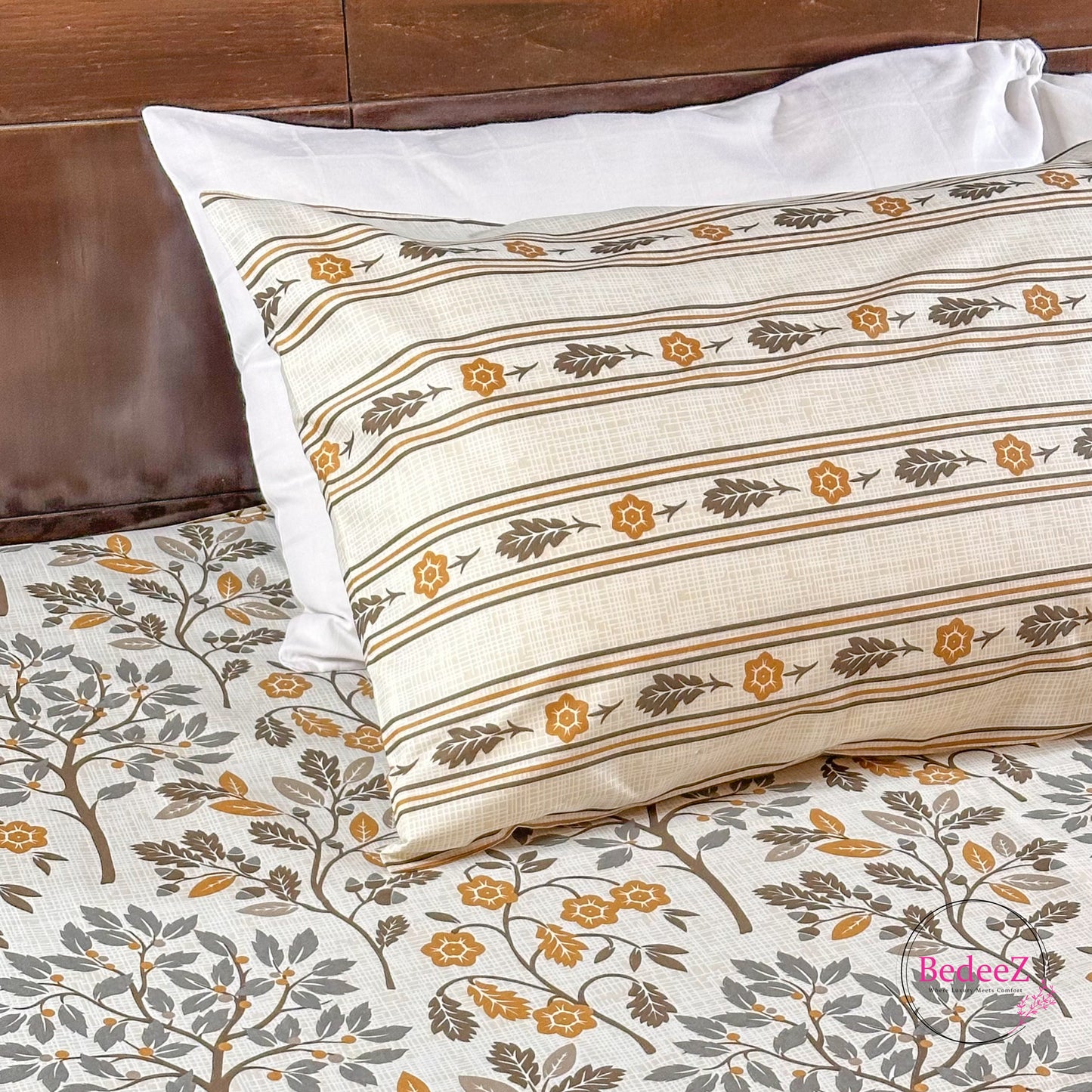 Autumn Orchard Cotton Double Bed Bedsheet