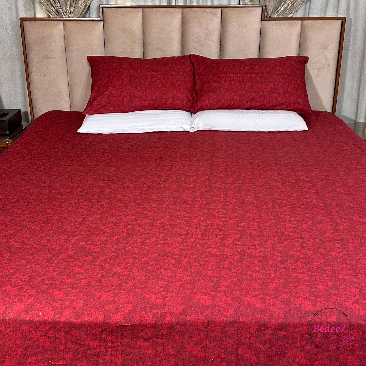 Crimson Elegance Double Bed Bedsheet Set (1)