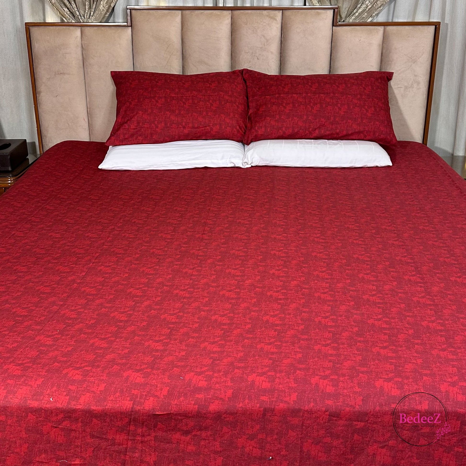 Crimson Elegance Double Bed Bedsheet Set (1)