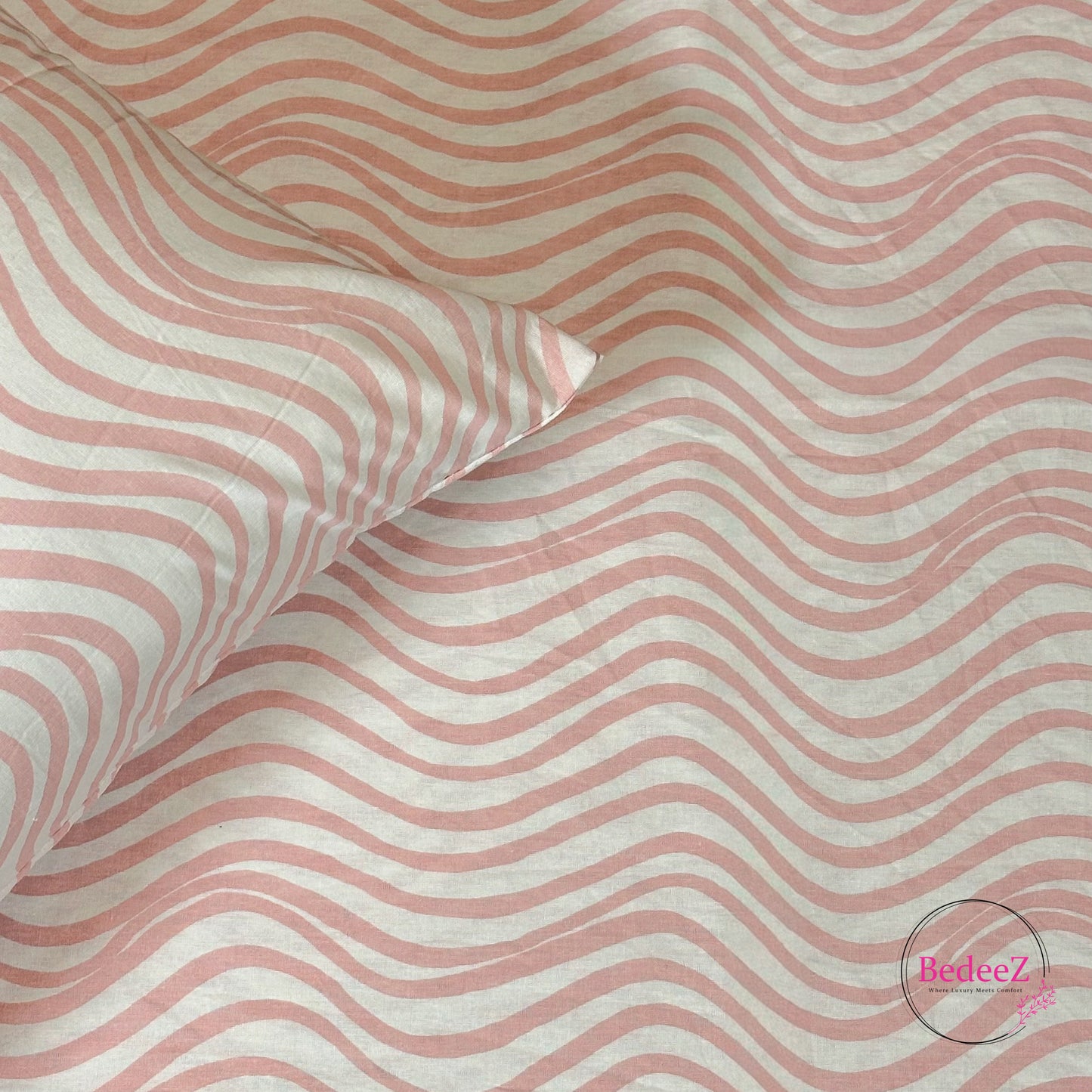 Blush Wave Contemporary Single-Bed Bedsheet
